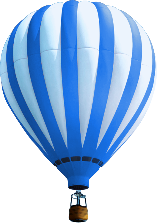 Hot air balloon representing adventure travel packages offered by kreation.life